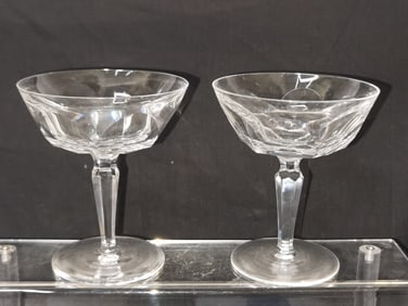 Pr. of Vintage Waterford Crystal Champagne Glasses
