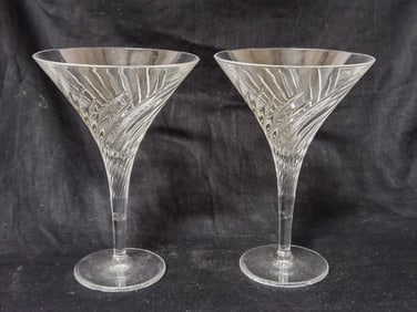 Pr. of Bombay Crystal Martini Glasses