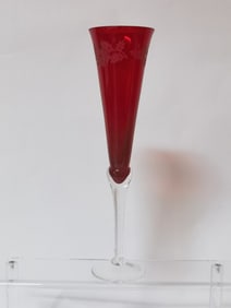 Ruby Glass Champagne Flute