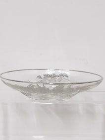 Silver Overlay Clear Glass Dish