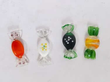 (4) Vintage Murano Italy Art Glass Candies