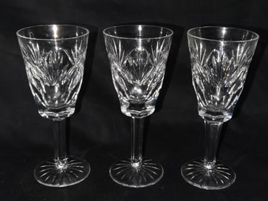 (3) Vintage Waterford Crystal Wine Glasses