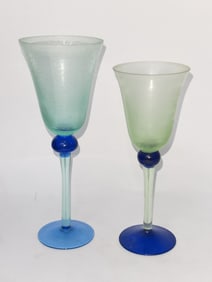 (2) Vintage Italian Modern Art Glasses