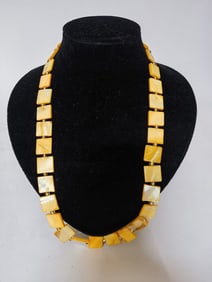 Orange Mother-of-Pearl Bead Necklace