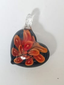 Murano Italy Floral Glass Pendant