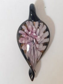 Murano Italy Floral Glass Pendant