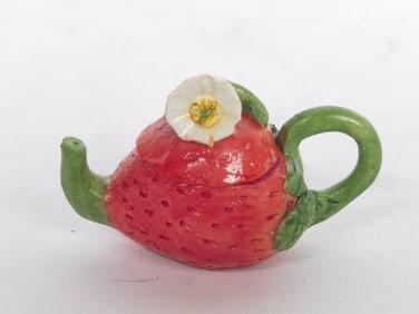 Vintage Khien Ceramic Miniature Strawberry Teapot