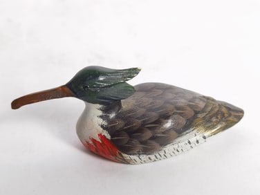Vintage Hand Painted Wood Carved Duck