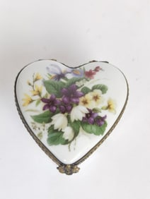 Vintage Limoges France Rochard Porcelain Heart Tri