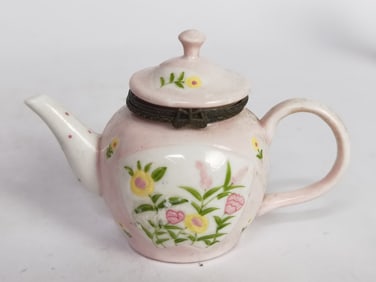 Darice Porcelain Floral Teapot Trinket Box