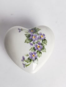 Vintage Hammersley Bone China Heart Trinket Box