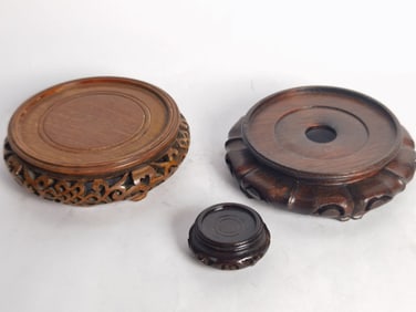 (3) Chinese Wood Carved Stands