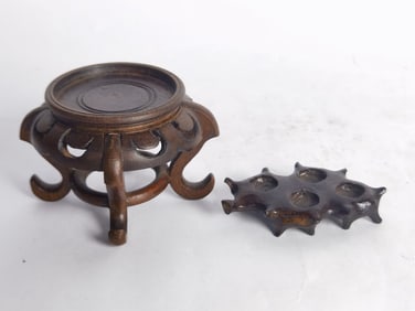 (2) Vintage Chinese Wood Carved Stands