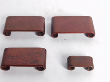 (4) Chinese Rosewood Carved Stands