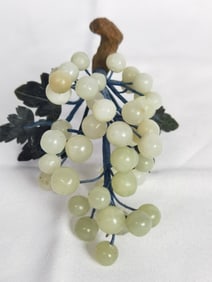 Chinese Green Jade Carved Grapes
