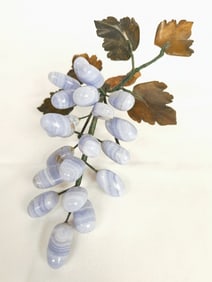 Chinese Blue Quartz Carved Grapes