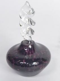 2000 Roger Vines Amethyst Glass Perfume Bottle
