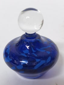 Vintage Cobalt Blue Art Glass Perfume Bottle