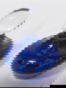 Vintage Cobalt Blue Art Glass Perfume Bottle (1 of 5)