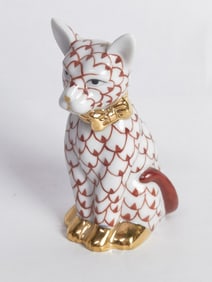 Vintage Herend Style Porcelain Dog Figurine