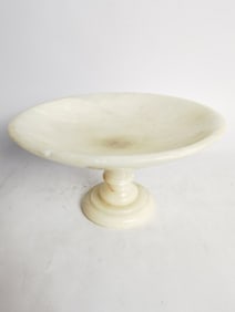 Vintage Marble Carved Footed Plate