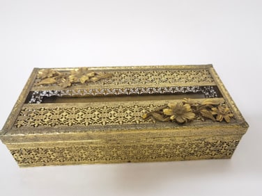 Vintage Brass Napkin Box