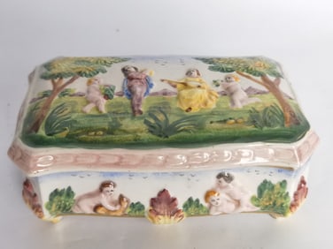 Vintage Italian Porcelain Capodimonte Style Box