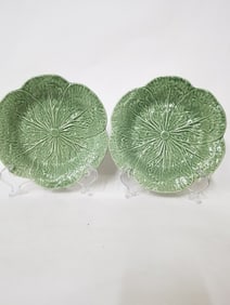Pr. of Vintage Bordallo Pinheiro Porcelain Cabbage