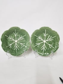 Pr. of Vintage Bordallo Pinheiro Porcelain Cabbage