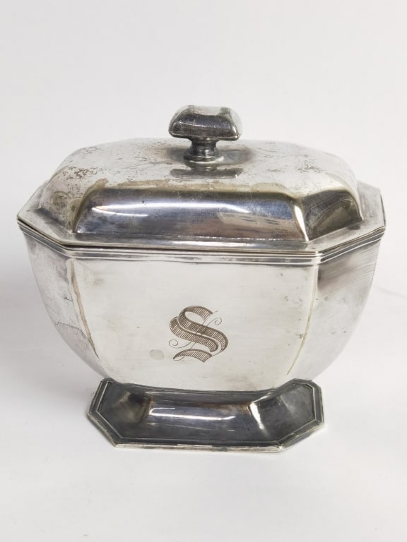 Vintage Silver Plated with Sterling Border Sugar B (1 of 9)