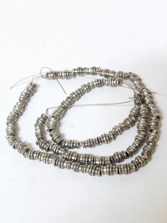 Strand of Silver-Tone Beads: Strand of Silver-Tone Beads, .25in