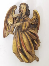 Vintage Hand Carved Wood Angel