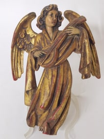 Vintage Hand Carved Wood Angel