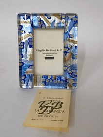Virgilio De Biasi Murano Millefiori Glass Photo Frame
