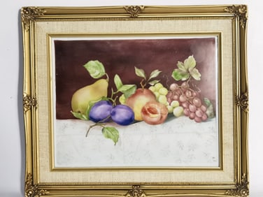2016 Vintage Hand Painted Porcelain Plaque, Signed