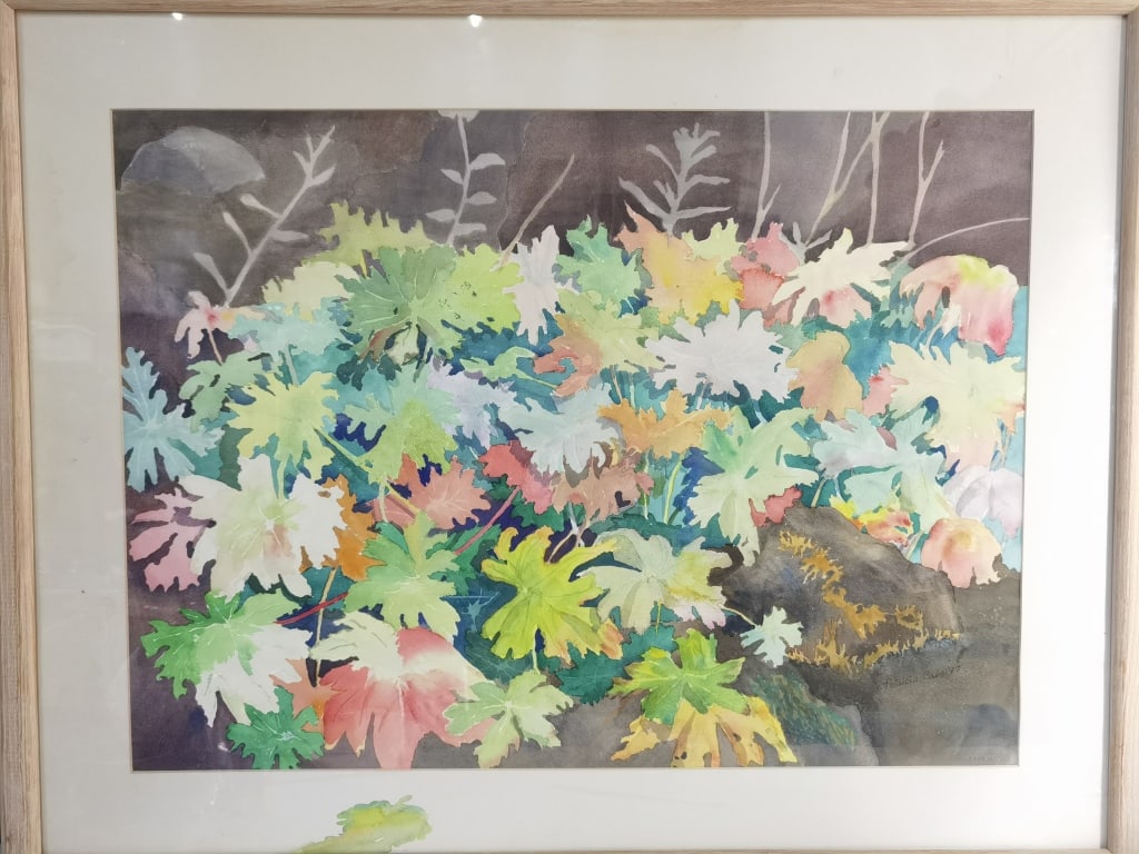 1997 Vintage Floral Watercolor Painting, Signed P (1 of 8)
