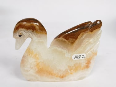 Vintage Pakistan Agate Carved Swan