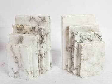 Pr. of Vintage Italian Marble Bookends