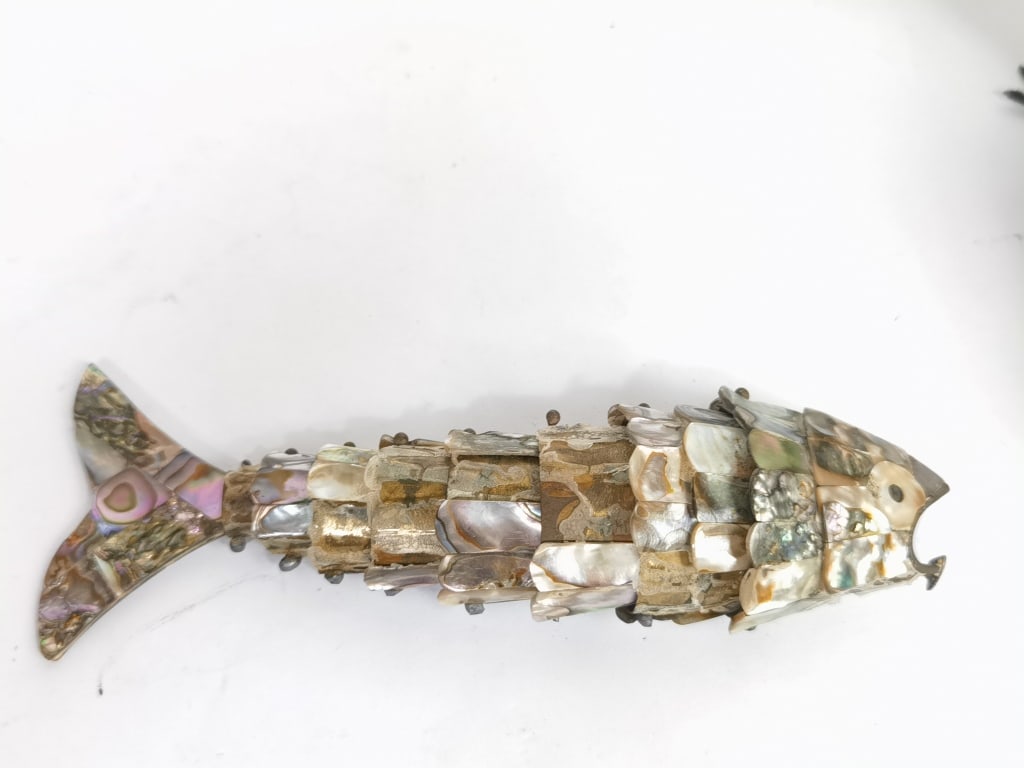 Vintage Abalone Mother-of-Pearl Fish Bottle Opener (1 of 4)