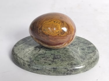 Vintage Marble Egg on Plaque