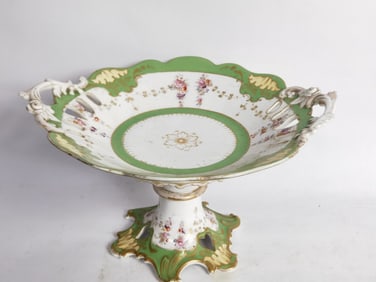Antique English Old Paris Style Gilt Porcelain Com