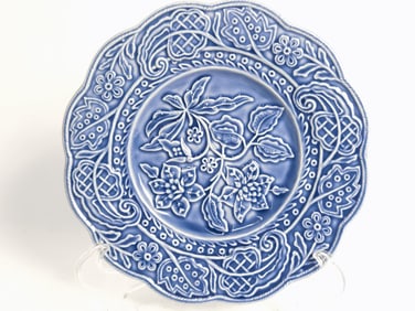 Vintage Bordallo Pinheiro Porcelain Blue Flower Pl