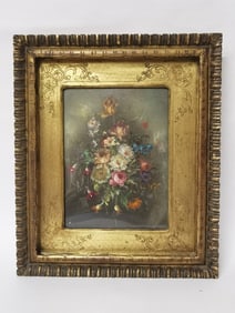 Vintage Saks Fifth Avenue Italian Floral Oil Paint