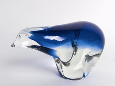 Vintage Murano Italy Art Glass Polar Bear