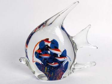 Vintage Murano Italy Aquarium Art Glass Fish