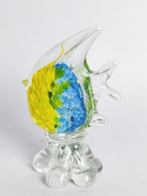 Vintage Murano Italy Yellow/Blue Art Glass Fish