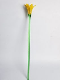Vintage Muran Italy Art Glass Yellow Flower