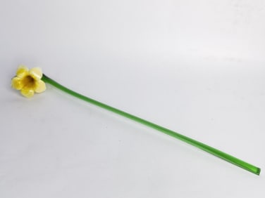 Vintage Murano Italy Art Glass Yellow Flower