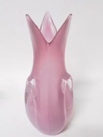 Vintage Murano Italy Pink Glass Vase