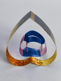 Vintage Kosta Boda Sweden Art Glass Heart Paperwei